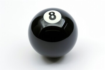Burning 8 snooker ball on white background, billiard  games concept.