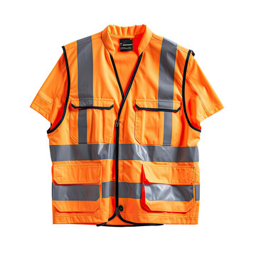 Safety Vest Reflective shirt beware, guard, traffic shirt, safety shirt, rescue, police, security shirt isolated on white background