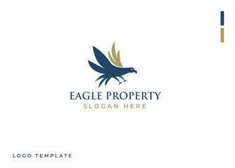 Eagle home logo and property housing logo design illustration