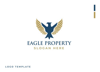 Eagle home logo and property housing logo design illustration