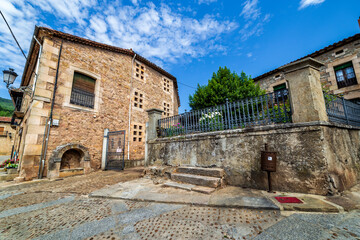 Typical rural houses in Vinuesa. Soria. Spain. Europe.