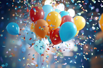 Celebratory Confetti Balloon Array: A Symbol of Happiness and Joy