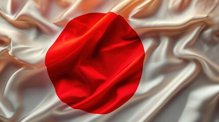 Flag of Japan waving in the wind. Perfect for background or texture purposes