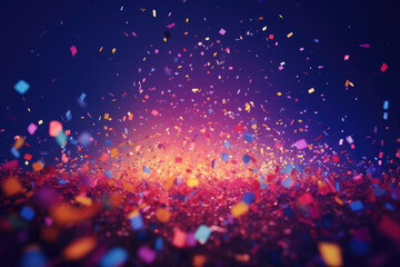 Obraz premium Eye-Popping Confetti Burst Against Gradient for Advertisements