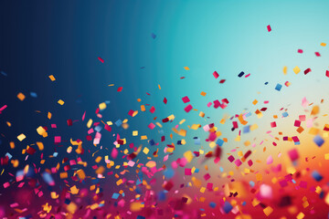 Eye-Catching Confetti Display on Gradient for Bold Promotions