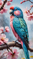 bird on a branch painting