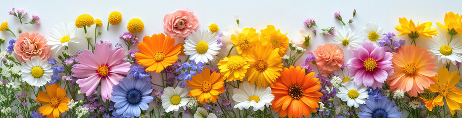 Obraz premium Floral Beauty: Blooming Petals of Colorful Flowers in a Vibrant Garden