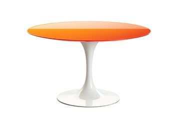 Modern Plastic White Round Table isolated on PNG Background. Generative Ai.