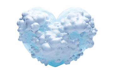 cloud shaped heart in the perfect blue sky. Valentine's Day concept isolated on PNG Background. Generative Ai.