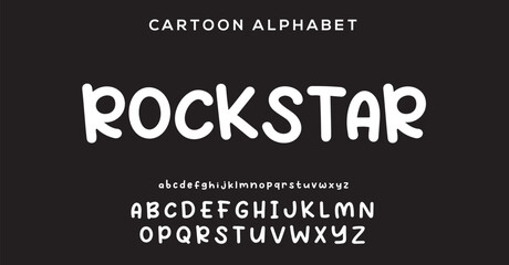Obraz premium Hand drawn comics style lettering font. Vector alphabet
