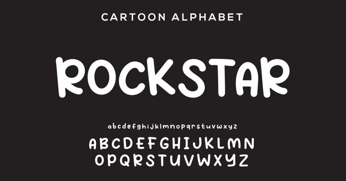 Hand drawn comics style lettering font. Vector alphabet