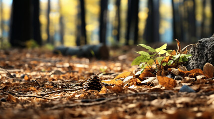 Obraz premium autumn leaves in the forest