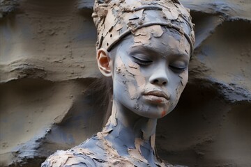 Skincare cleansing ritual. process of preparing clay face mask in close-up - beauty concept