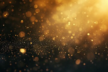 Sparkling golden powder. Festive background.