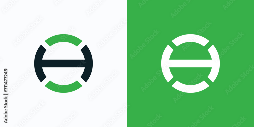 Poster H O initials vector logo design in clean and simple circle shape