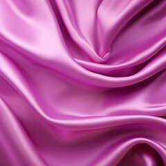 Closeup of rippled pink silk fabric. Whole background.