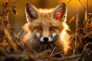 Amidst the lush green grass, a family of swift, red, and kit foxes frolics playfully, showcasing the beauty and diversity of terrestrial mammal wildlife