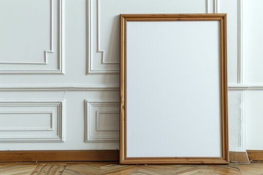 Black frame mockup in classic white interior with modern furniture,