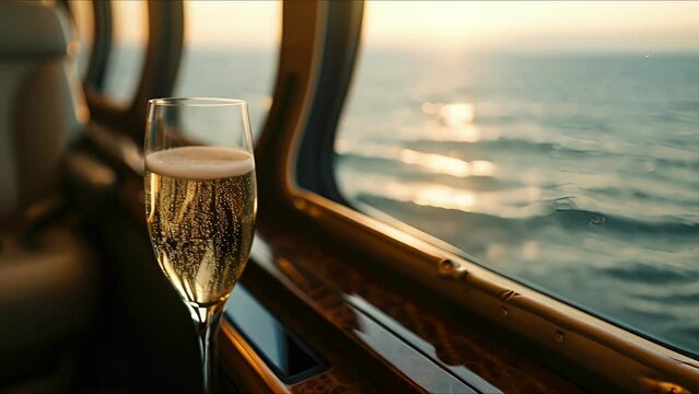 Indulge in a glass of bubbly and soak in the stunning ocean vista from your private jets window, as you jet set to your next luxury destination.