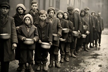 Hungry people in the time of great depression  Generative Ai
