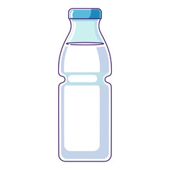 Glass milk bottle. Dairy product in glass bottlee. Simple flat design vector illustration. Bottle of milk for National dairy month and World Milk Day.
