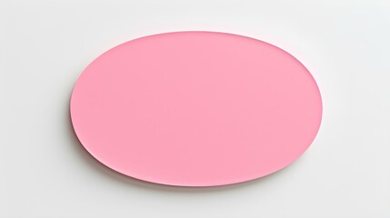 Pink oval Paper Note on a white Background. Brainstorming Template with Copy Space