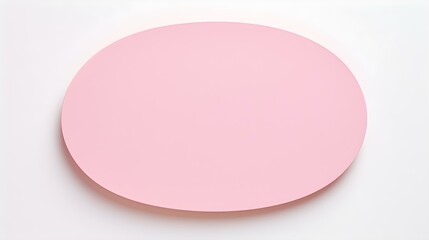 Pink oval Paper Note on a white Background. Brainstorming Template with Copy Space
