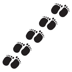 Baby footprint vector feet icon, vector illustration. Footprint path isolated.  