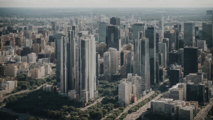 Fototapeta premium beautiful view of urban buildings made by AI generative