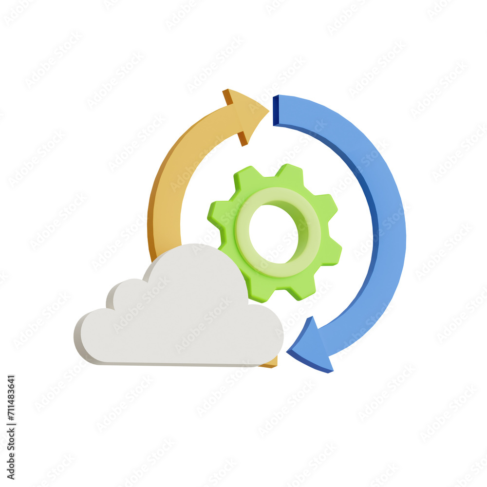 Aufkleber 3d operating system model revolutionizing computing infrastructure management. 3d illustration, 3d e
