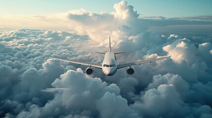 Airplane among clouds      - obrazy, fototapety, plakaty