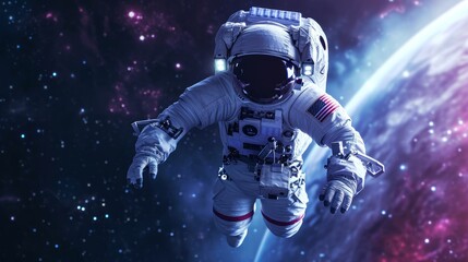 astronaut in deep space    