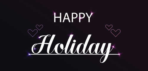 Happy Holiday Unique Text illustration Design