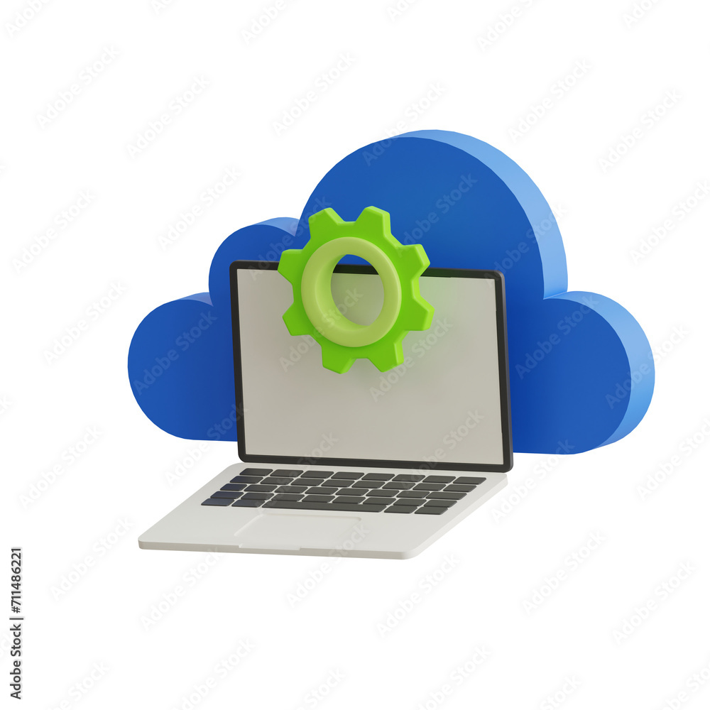 Aufkleber 3d migrating model transitioning digital assets and infrastructure. 3d illustration, 3d element, 3d 