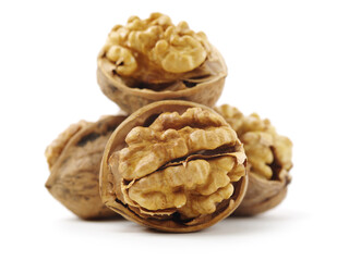Fototapeta na wymiar walnuts on a white background
