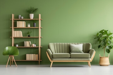 Interior of modern living room green