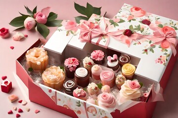 box of chocolates and rose