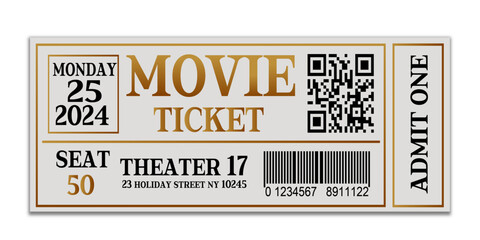 cinema ticket vector illustration isolated on white background