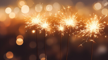 Beautiful fireworks background at night for holiday decoration