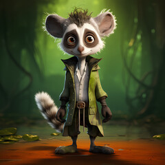 A Cartoon Character, a Painted Lemur.