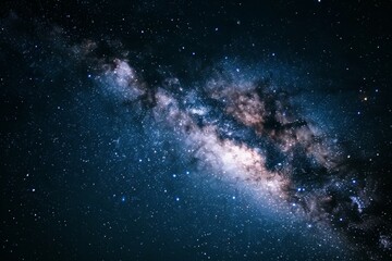 Night starry sky. Milky Way, stars and nebula. Space blue background
