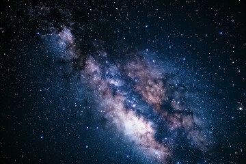 Fototapeta na wymiar Night starry sky. Milky Way, stars and nebula. Space blue background 