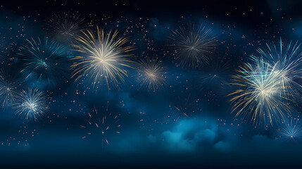 Beautiful fireworks background at night for holiday decoration