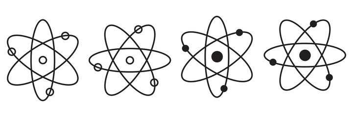 Atom shape icon. Science chemistry set symbol design vector ilustration.