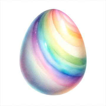 An illustration of an Easter egg with a watercolor effect , rendered in watercolor style.