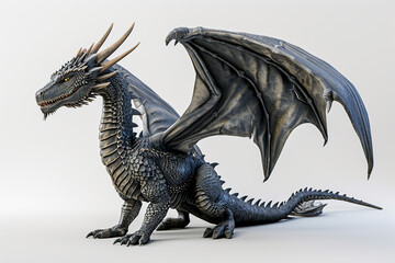 Fototapeta premium Сute dragon clipart 3d render, isolated, ai technology