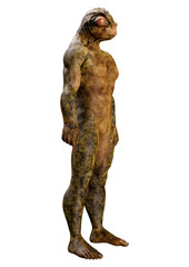 3D Rendering Male Alien on White