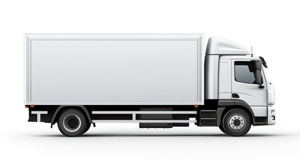 White realistic truck template. Delivery or logistic concept. Generative ai.