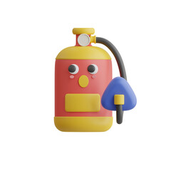 3D Oxygen Tank Model Lifeline for Respiratory Health. 3d illustration, 3d element, 3d rendering. 3d visualization isolated on a transparent background