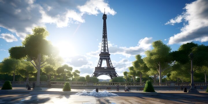 France Eiffel Tower，AI